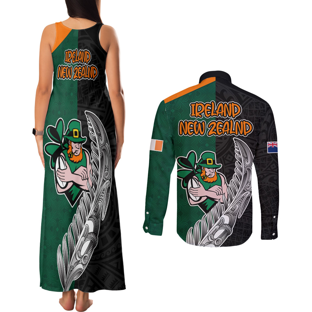 france-south-africa-rugby-couples-matching-tank-maxi-dress-and-long-sleeve-button-shirts-springboks-and-roosters-world-cup-2023-sporty-style