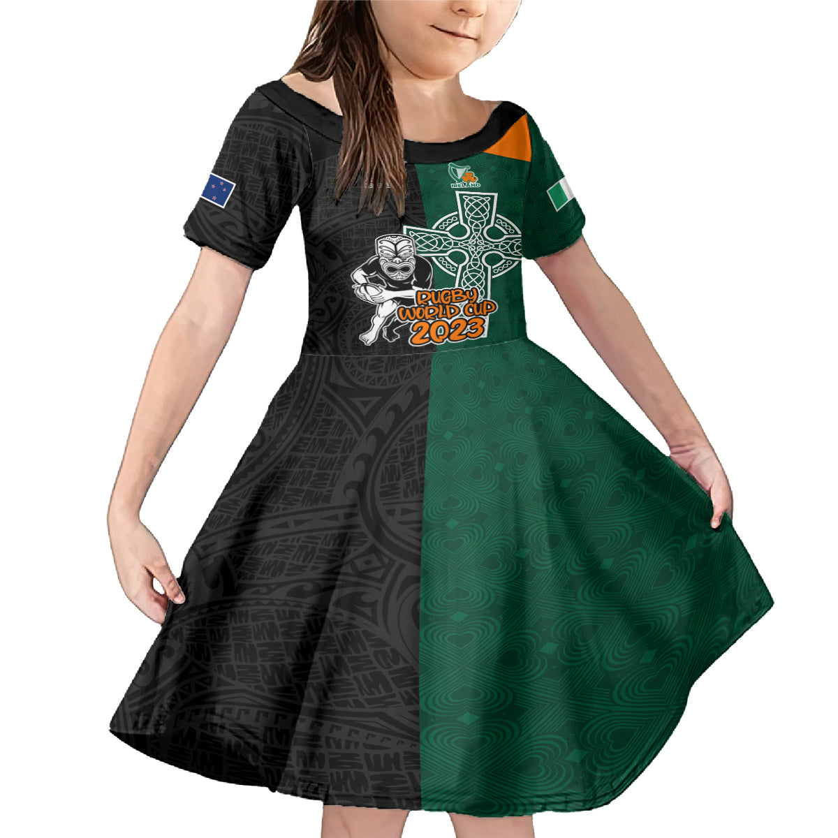 france-south-africa-rugby-family-matching-mermaid-dress-and-hawaiian-shirt-springboks-and-roosters-world-cup-2023-sporty-style