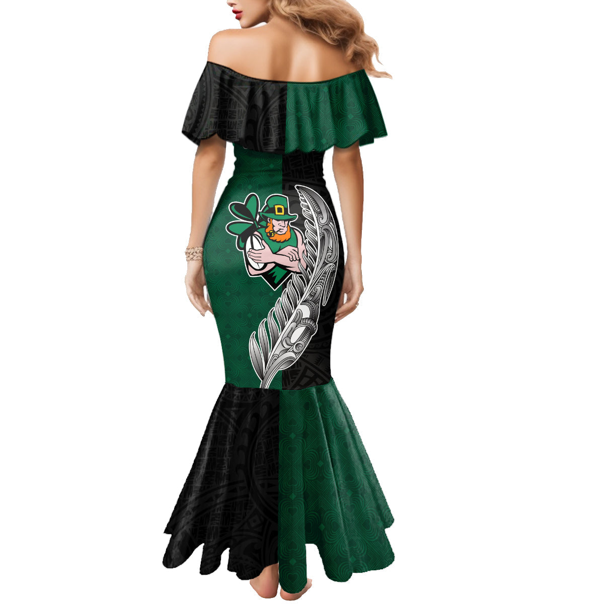 france-south-africa-rugby-family-matching-mermaid-dress-and-hawaiian-shirt-springboks-and-roosters-world-cup-2023-sporty-style