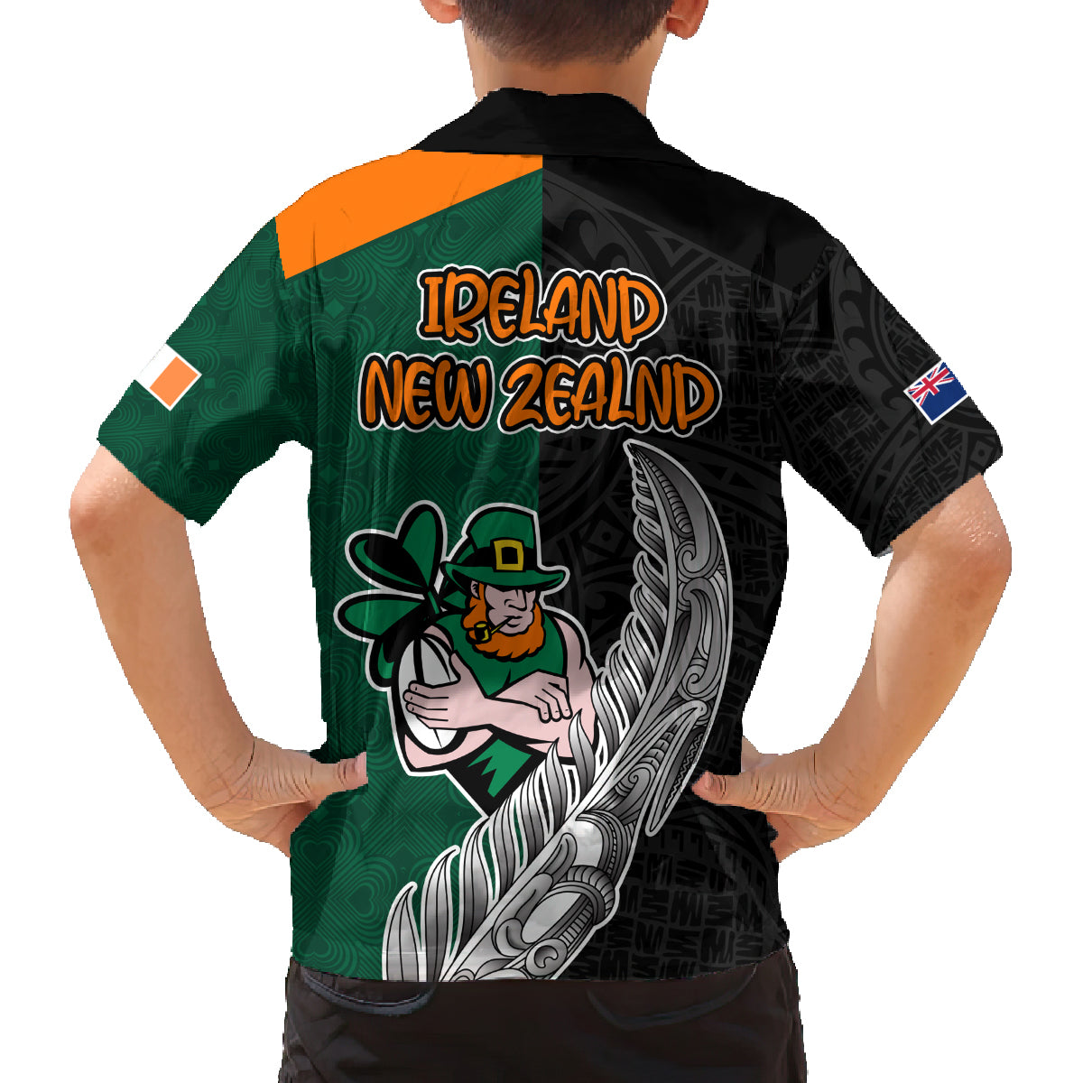 france-south-africa-rugby-family-matching-off-shoulder-long-sleeve-dress-and-hawaiian-shirt-springboks-and-roosters-world-cup-2023-sporty-style