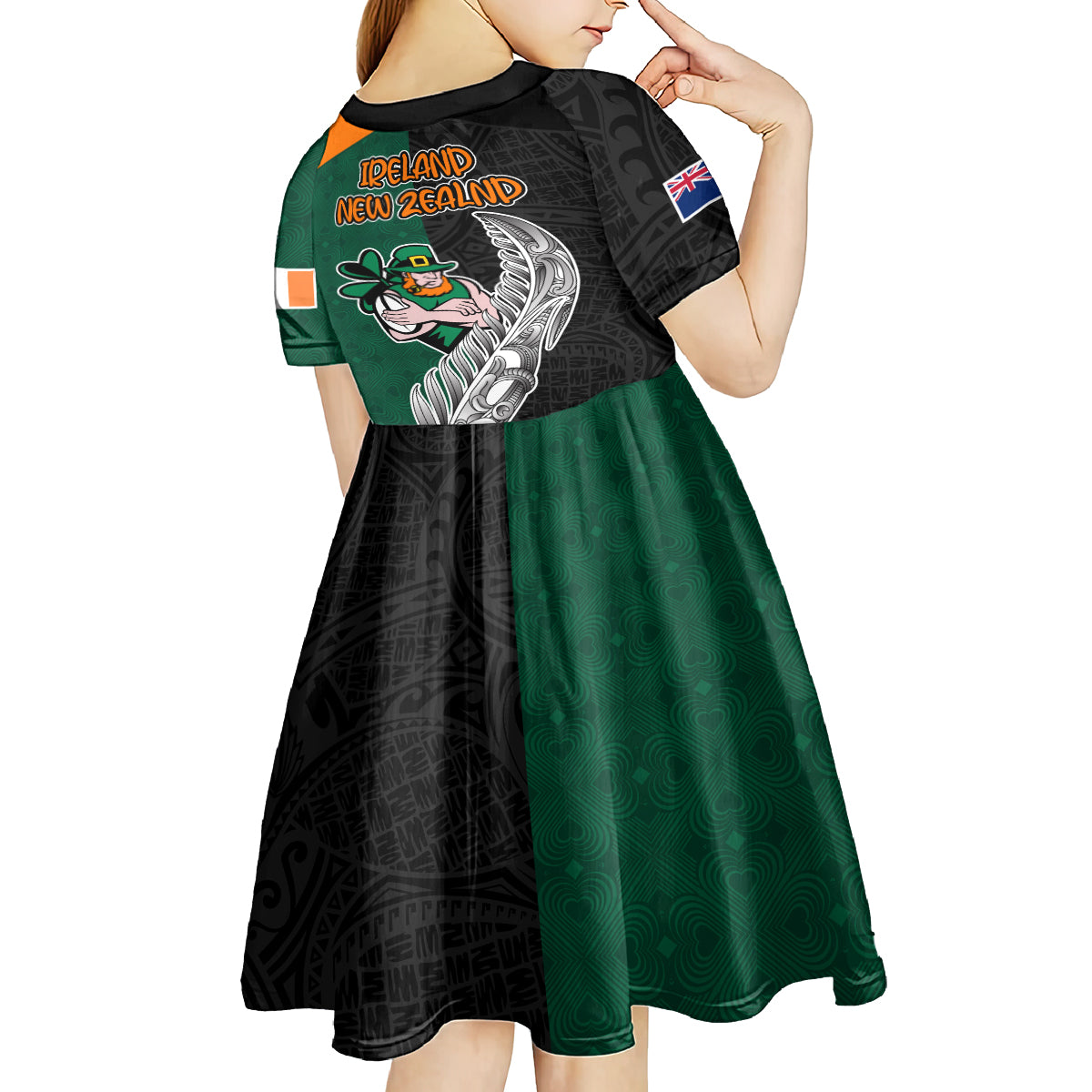 france-south-africa-rugby-kid-short-sleeve-dress-springboks-and-roosters-world-cup-2023-sporty-style
