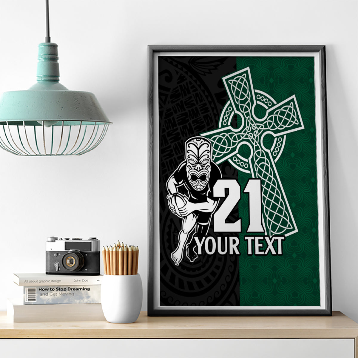 custom-new-zealand-ireland-rugby-canvas-wall-art-warrior-black-fern-and-shamrocks-world-cup-2023