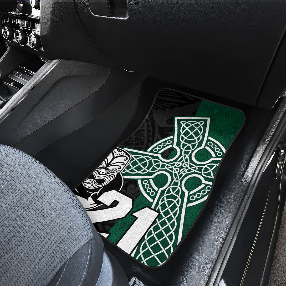 custom-new-zealand-ireland-rugby-car-mats-warrior-black-fern-and-shamrocks-world-cup-2023