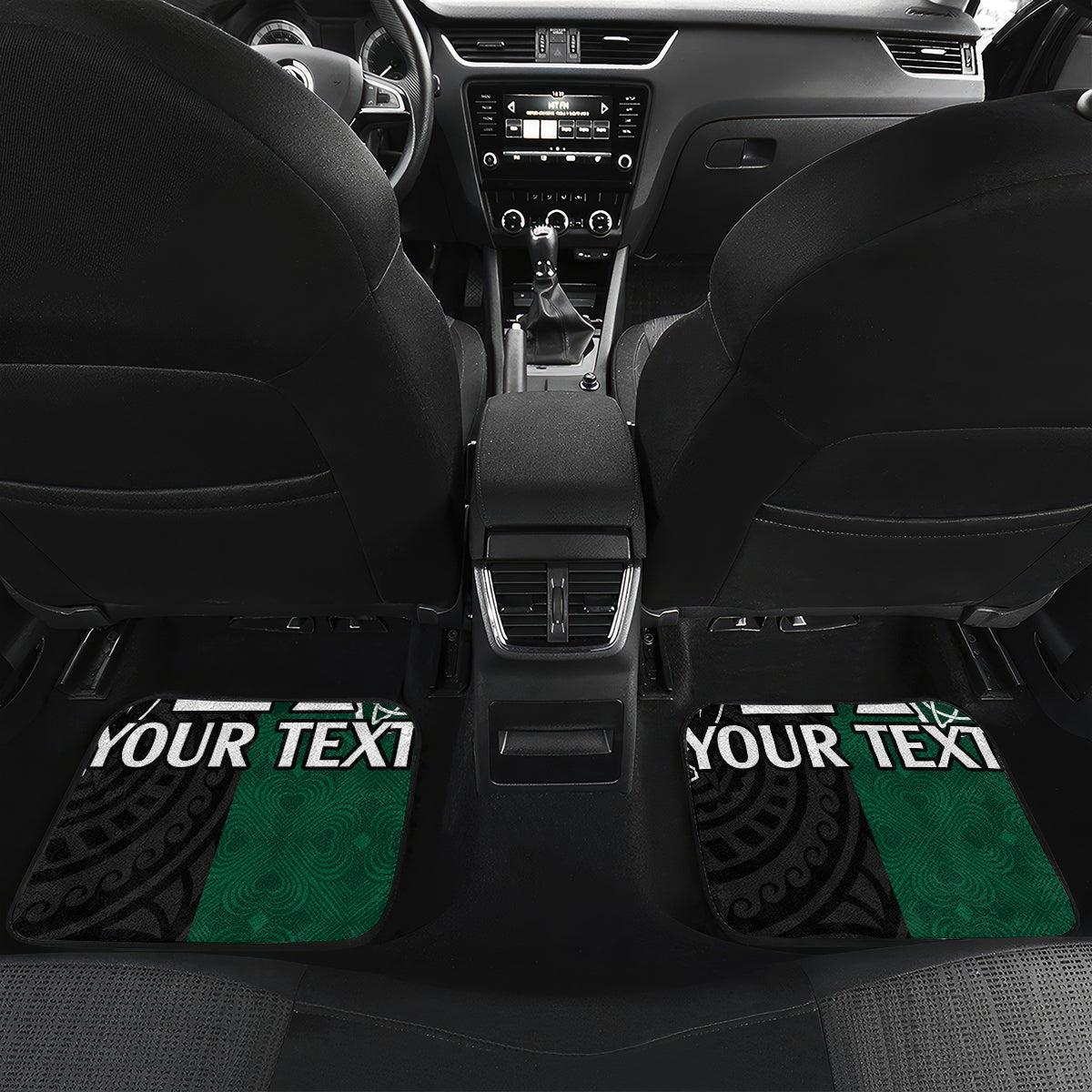 custom-new-zealand-ireland-rugby-car-mats-warrior-black-fern-and-shamrocks-world-cup-2023