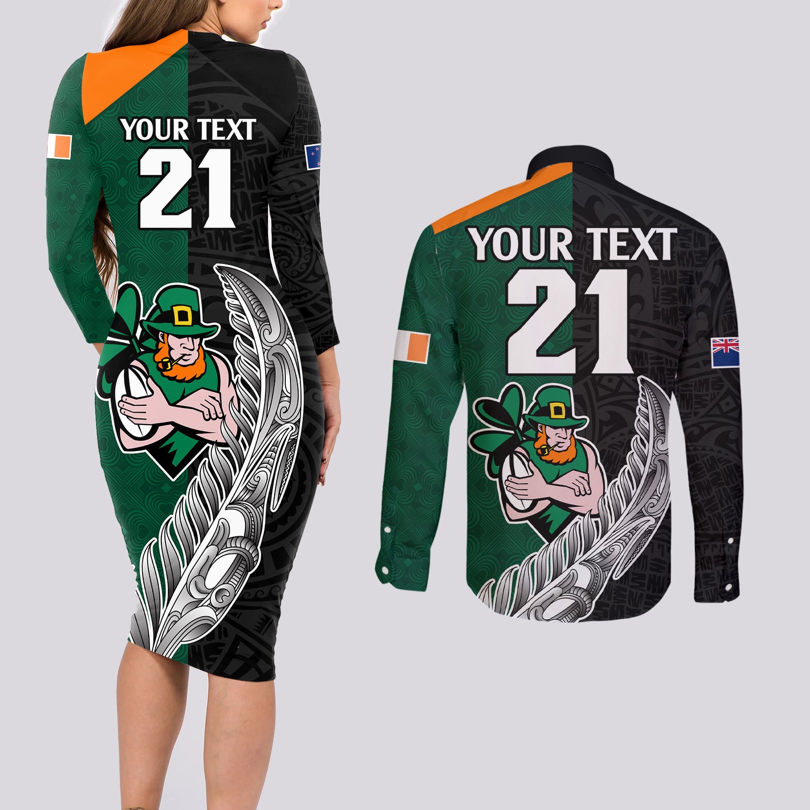 custom-france-south-africa-rugby-couples-matching-long-sleeve-bodycon-dress-and-long-sleeve-button-shirts-springboks-and-roosters-world-cup-2023-sporty-style