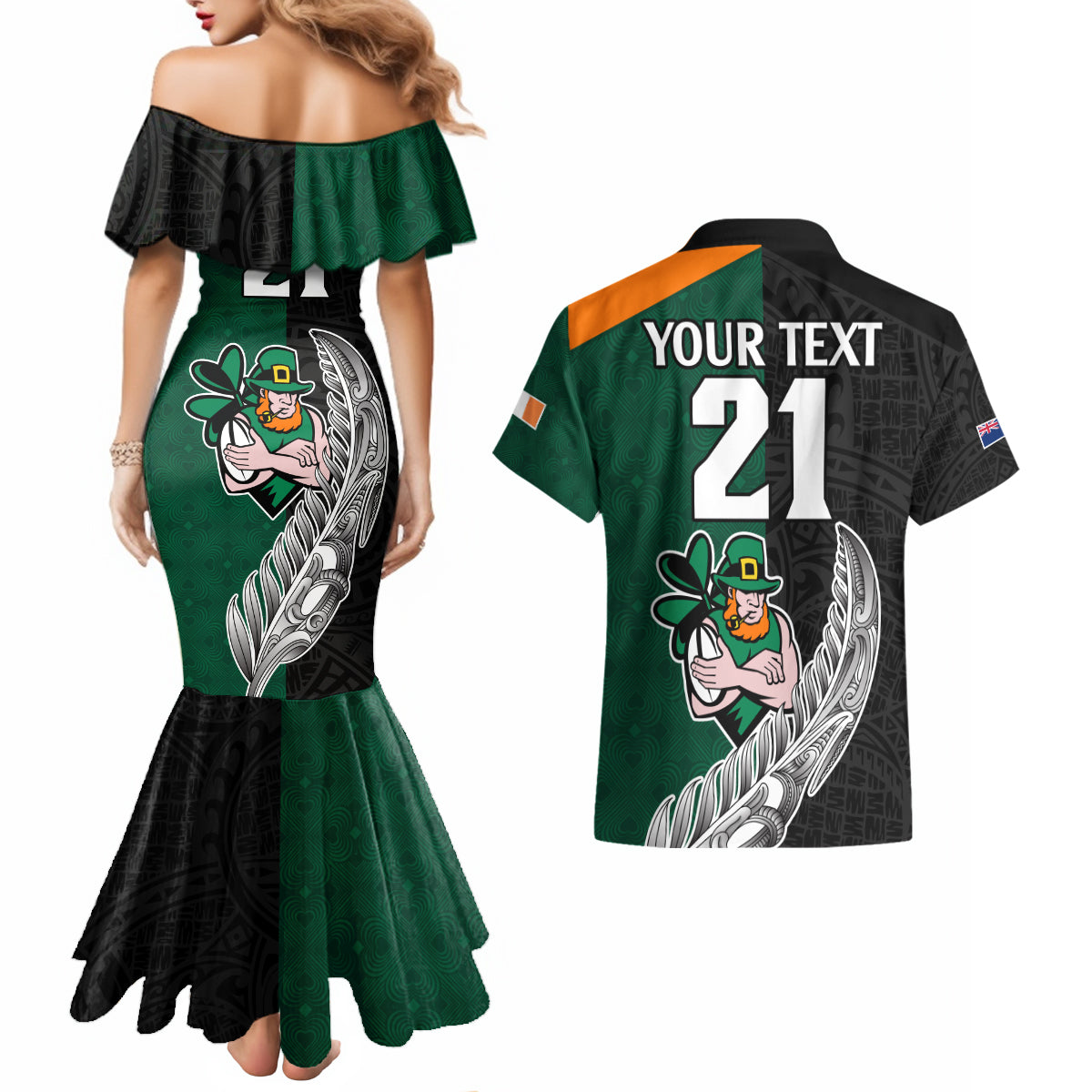 custom-france-south-africa-rugby-couples-matching-mermaid-dress-and-hawaiian-shirt-springboks-and-roosters-world-cup-2023-sporty-style