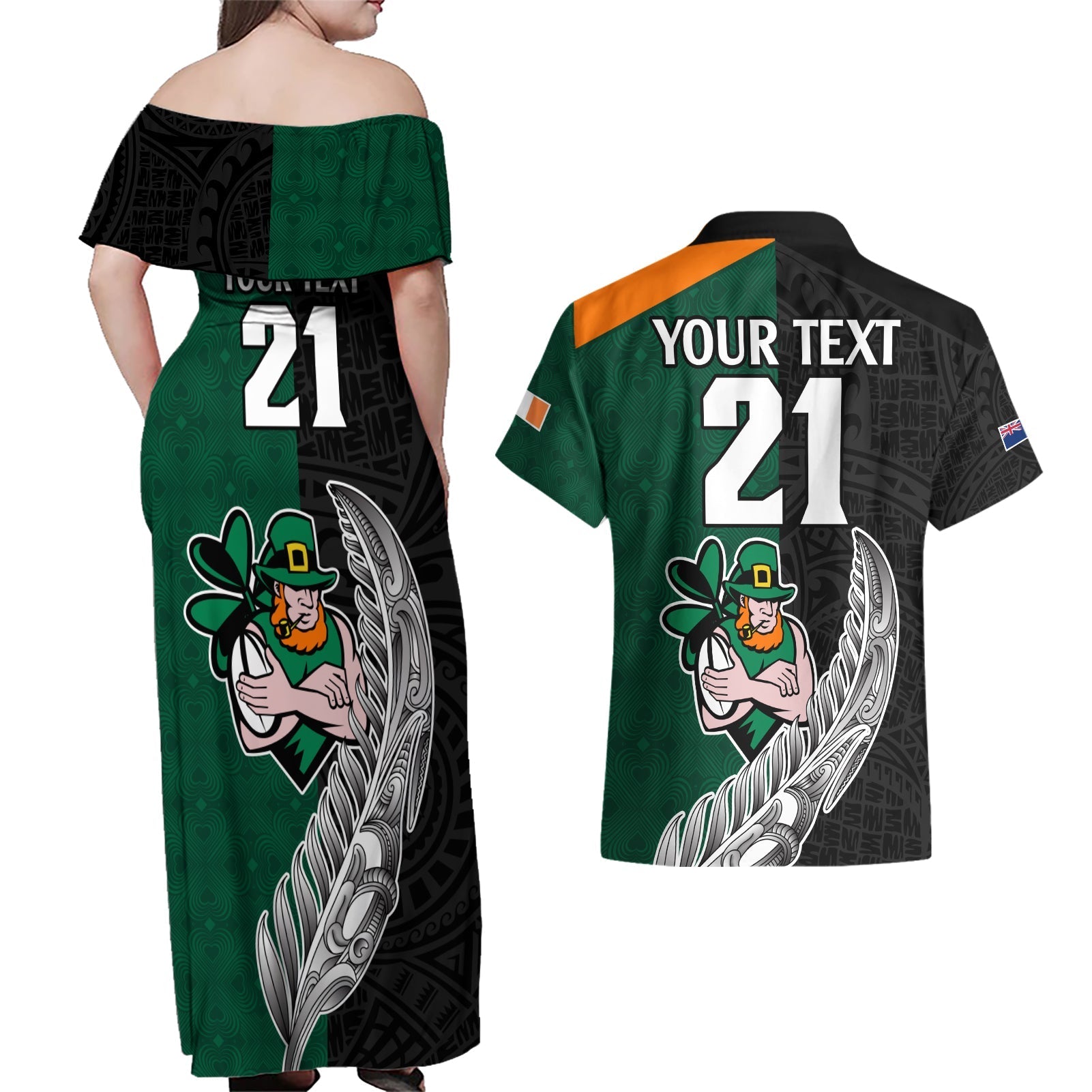 custom-france-south-africa-rugby-couples-matching-off-shoulder-maxi-dress-and-hawaiian-shirt-springboks-and-roosters-world-cup-2023-sporty-style