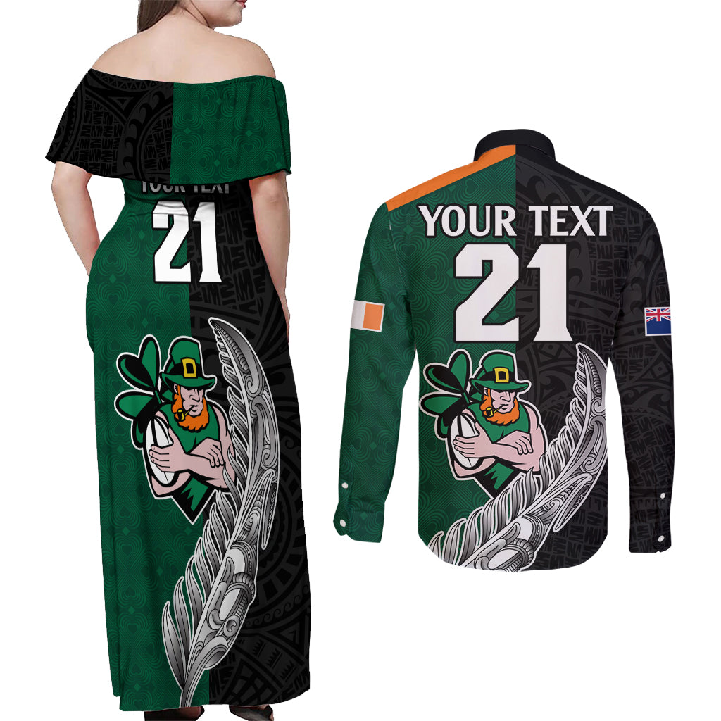 custom-france-south-africa-rugby-couples-matching-off-shoulder-maxi-dress-and-long-sleeve-button-shirts-springboks-and-roosters-world-cup-2023-sporty-style