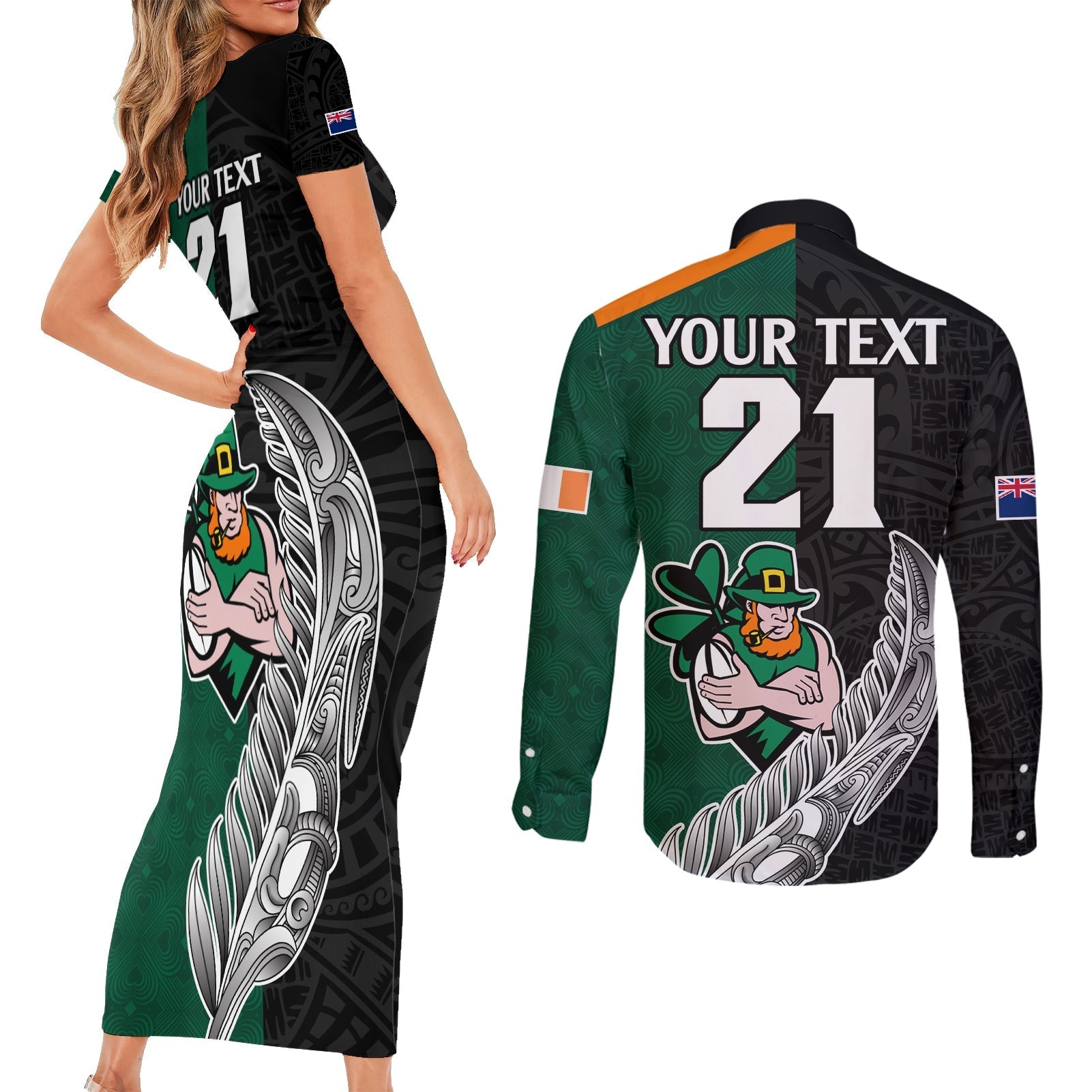 custom-france-south-africa-rugby-couples-matching-short-sleeve-bodycon-dress-and-long-sleeve-button-shirts-springboks-and-roosters-world-cup-2023-sporty-style