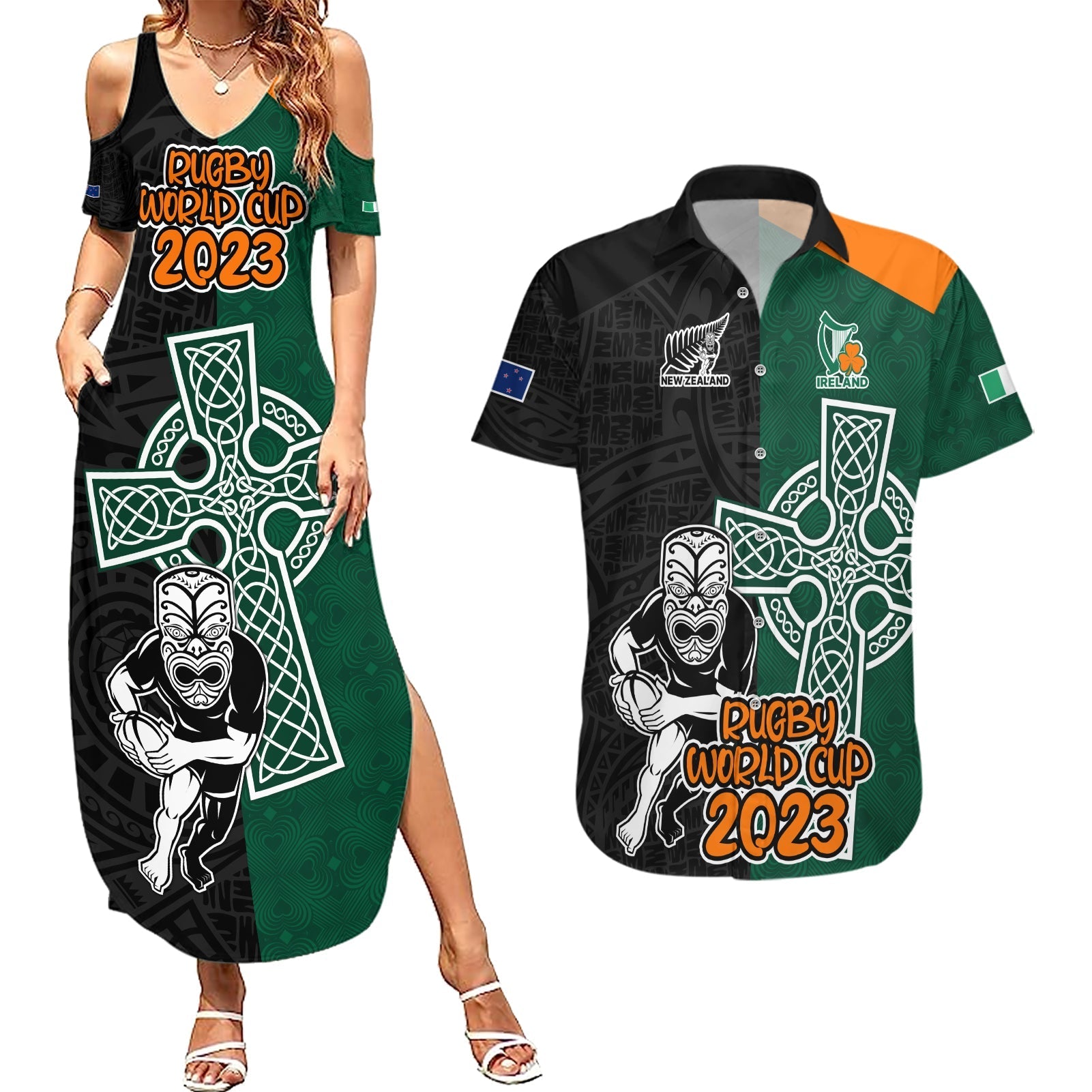 custom-france-south-africa-rugby-couples-matching-summer-maxi-dress-and-hawaiian-shirt-springboks-and-roosters-world-cup-2023-sporty-style