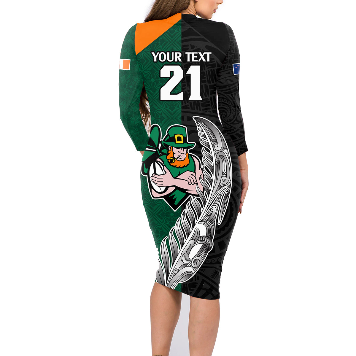custom-france-south-africa-rugby-family-matching-long-sleeve-bodycon-dress-and-hawaiian-shirt-springboks-and-roosters-world-cup-2023-sporty-style