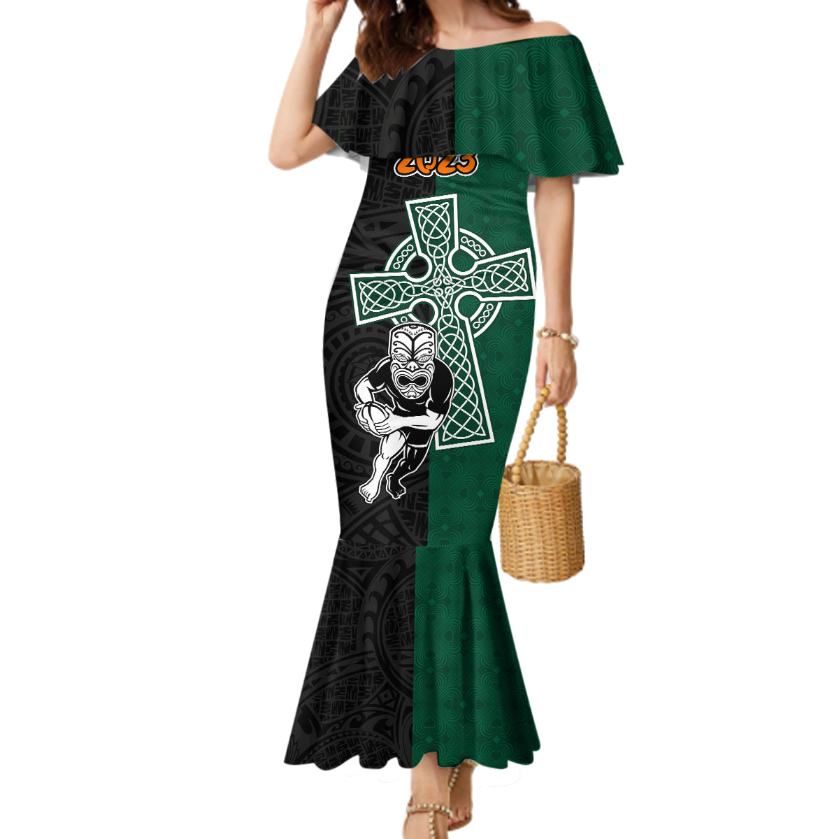 custom-france-south-africa-rugby-family-matching-mermaid-dress-and-hawaiian-shirt-springboks-and-roosters-world-cup-2023-sporty-style