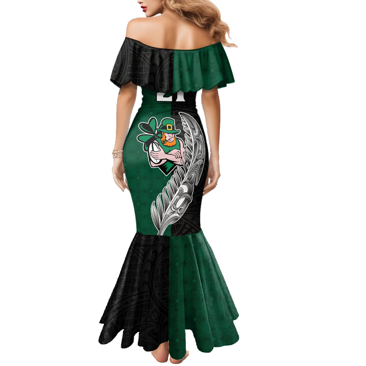 custom-france-south-africa-rugby-family-matching-mermaid-dress-and-hawaiian-shirt-springboks-and-roosters-world-cup-2023-sporty-style