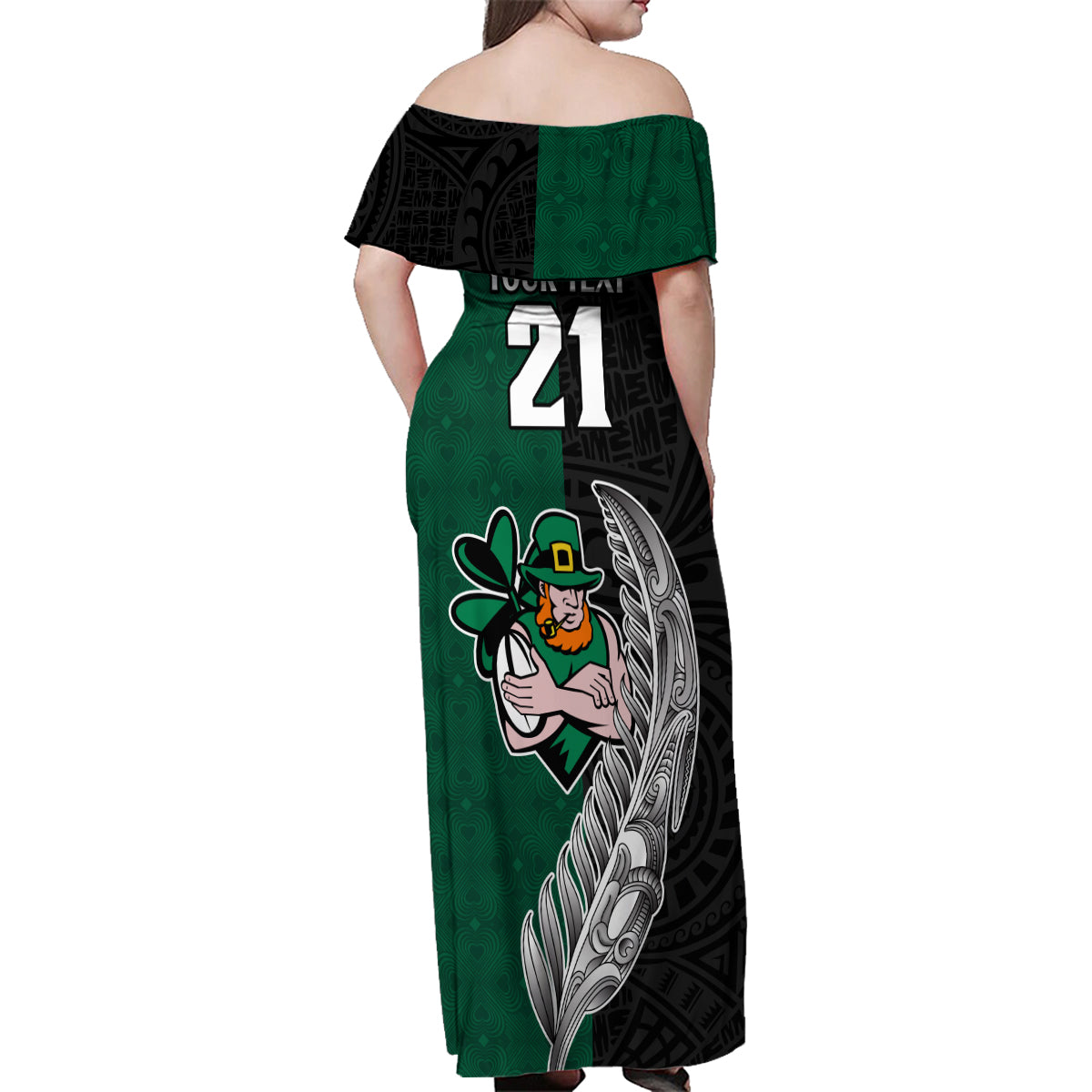 custom-france-south-africa-rugby-family-matching-off-shoulder-maxi-dress-and-hawaiian-shirt-springboks-and-roosters-world-cup-2023-sporty-style