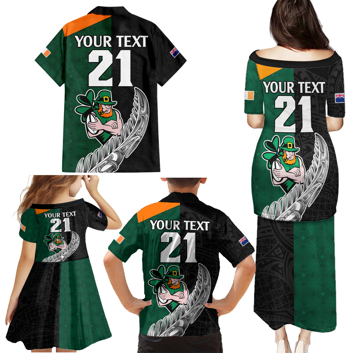 custom-france-south-africa-rugby-family-matching-puletasi-dress-and-hawaiian-shirt-springboks-and-roosters-world-cup-2023-sporty-style