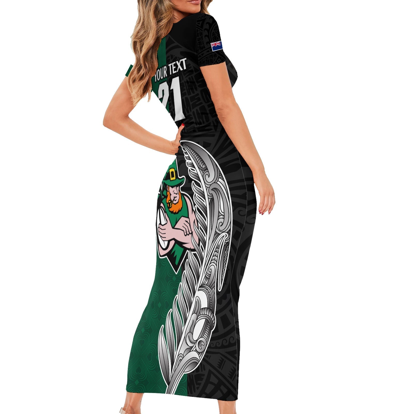 custom-france-south-africa-rugby-family-matching-short-sleeve-bodycon-dress-and-hawaiian-shirt-springboks-and-roosters-world-cup-2023-sporty-style