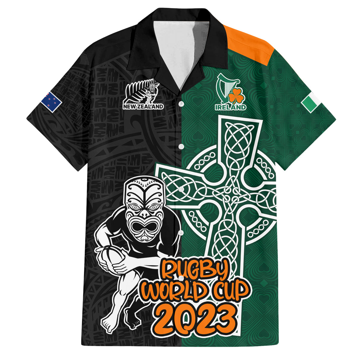 custom-france-south-africa-rugby-family-matching-tank-maxi-dress-and-hawaiian-shirt-springboks-and-roosters-world-cup-2023-sporty-style