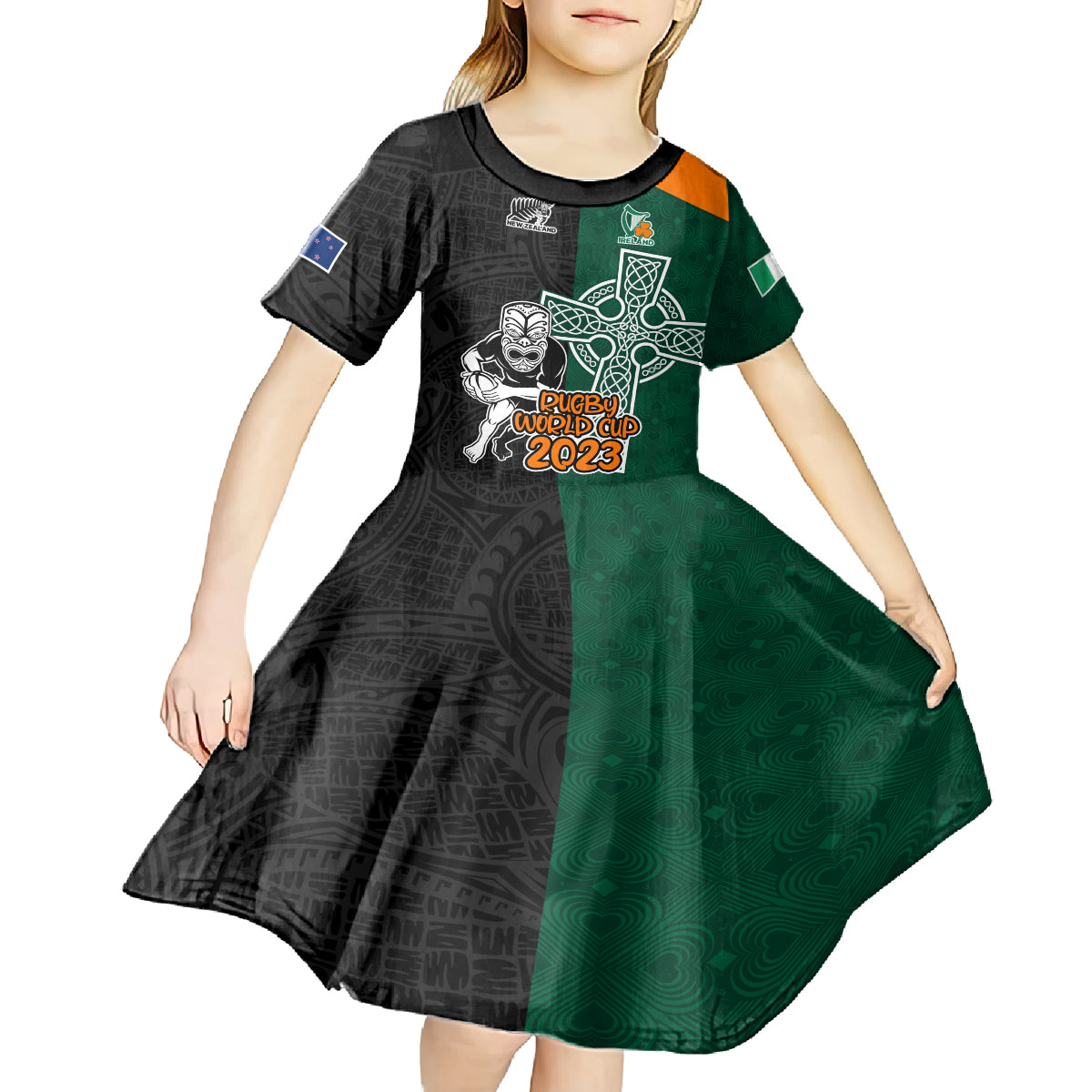 custom-france-south-africa-rugby-kid-short-sleeve-dress-springboks-and-roosters-world-cup-2023-sporty-style