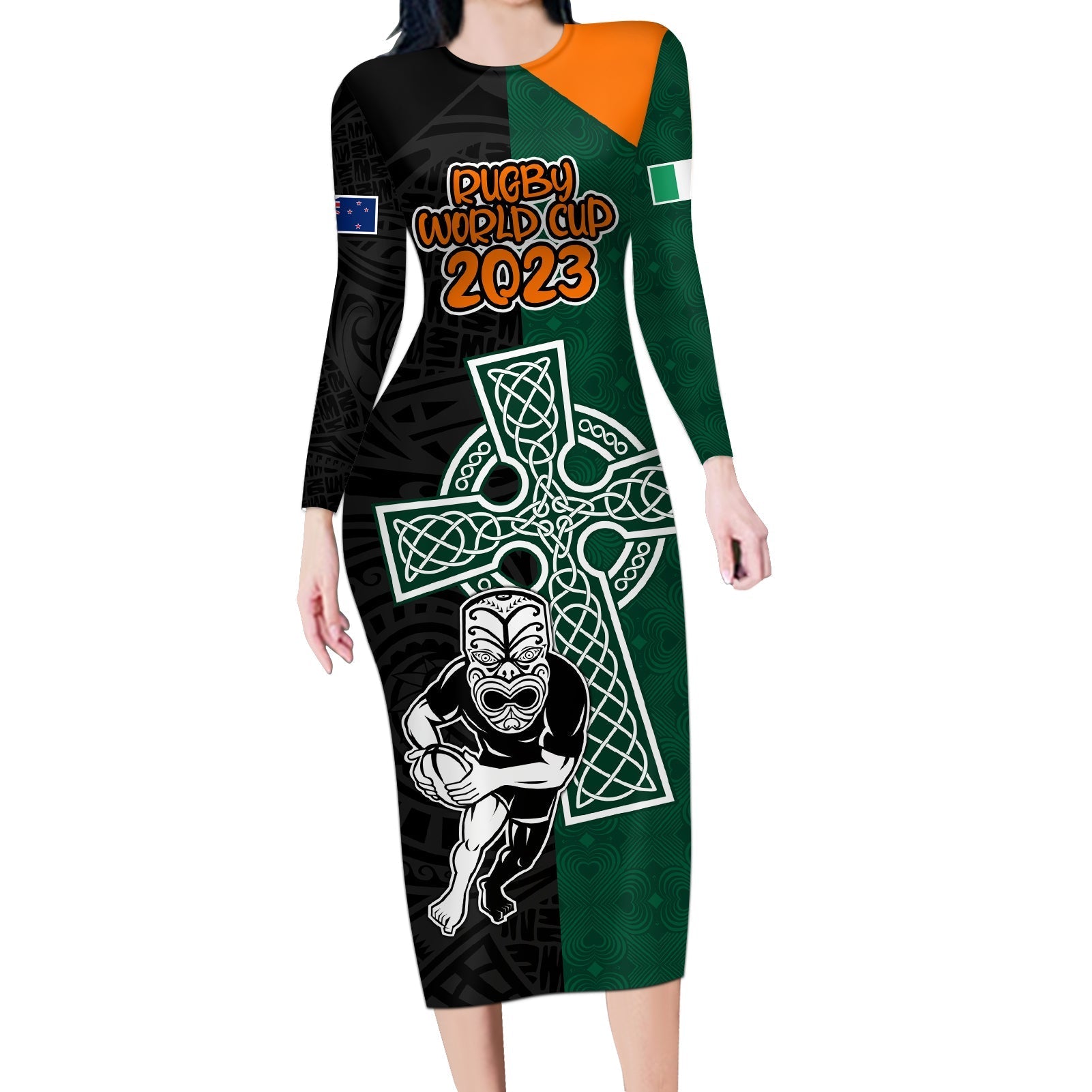 custom-france-south-africa-rugby-long-sleeve-bodycon-dress-springboks-and-roosters-world-cup-2023-sporty-style