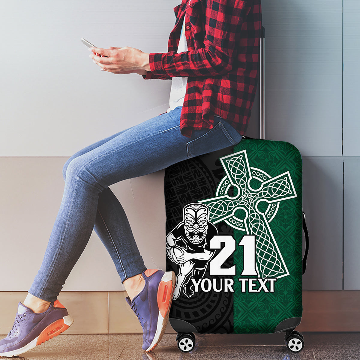 custom-new-zealand-ireland-rugby-luggage-cover-warrior-black-fern-and-shamrocks-world-cup-2023