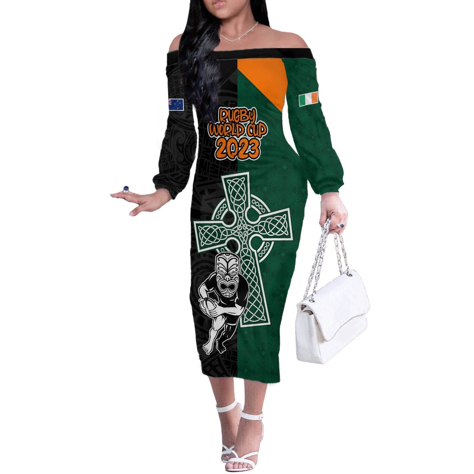 custom-france-south-africa-rugby-off-the-shoulder-long-sleeve-dress-springboks-and-roosters-world-cup-2023-sporty-style