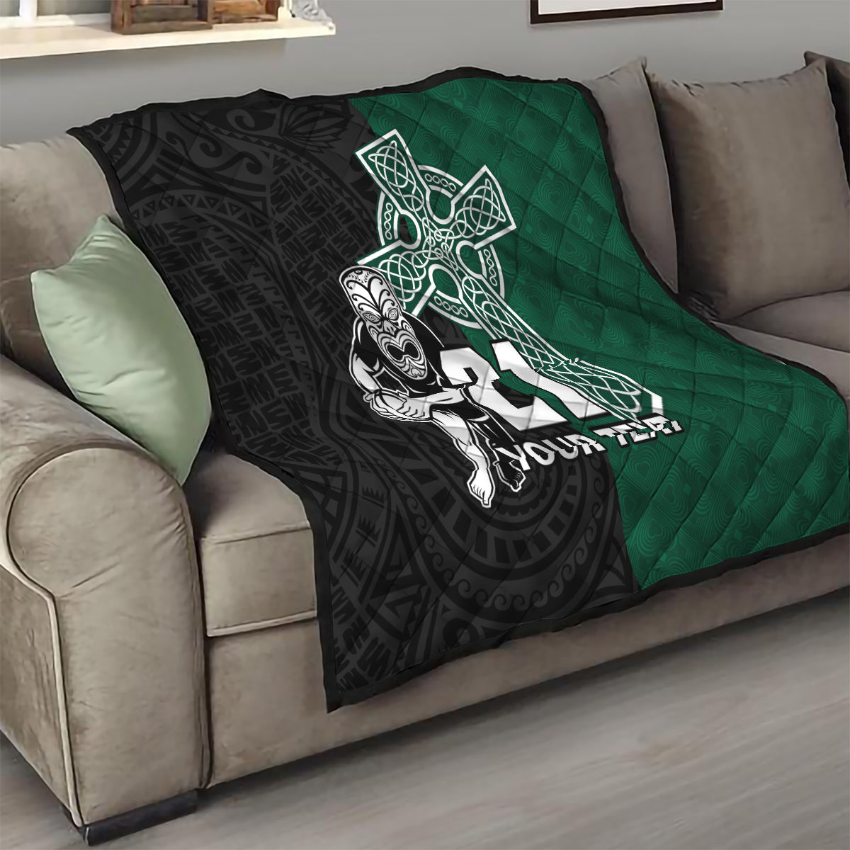 custom-new-zealand-ireland-rugby-quilt-warrior-black-fern-and-shamrocks-world-cup-2023