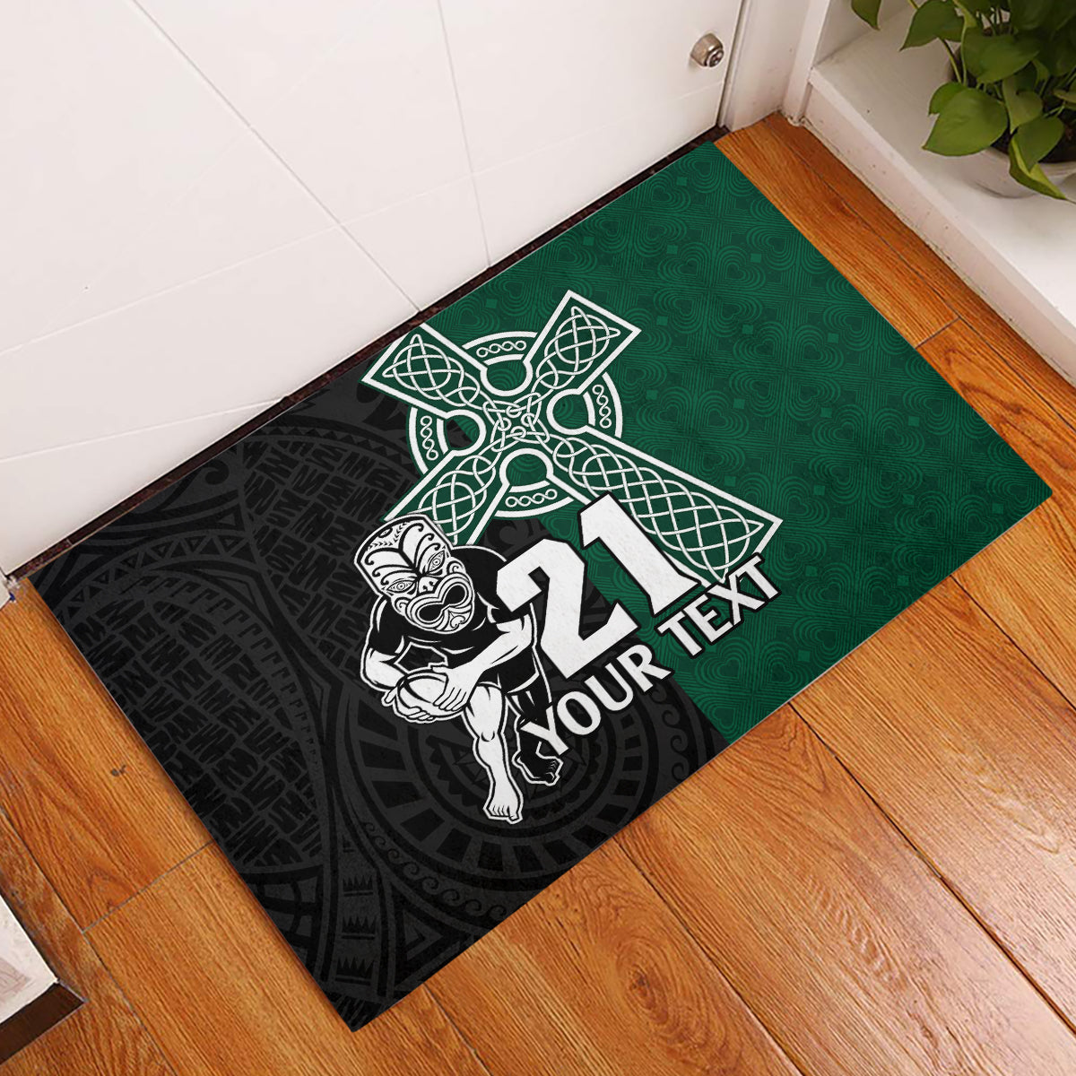 custom-new-zealand-ireland-rugby-rubber-doormat-warrior-black-fern-and-shamrocks-world-cup-2023