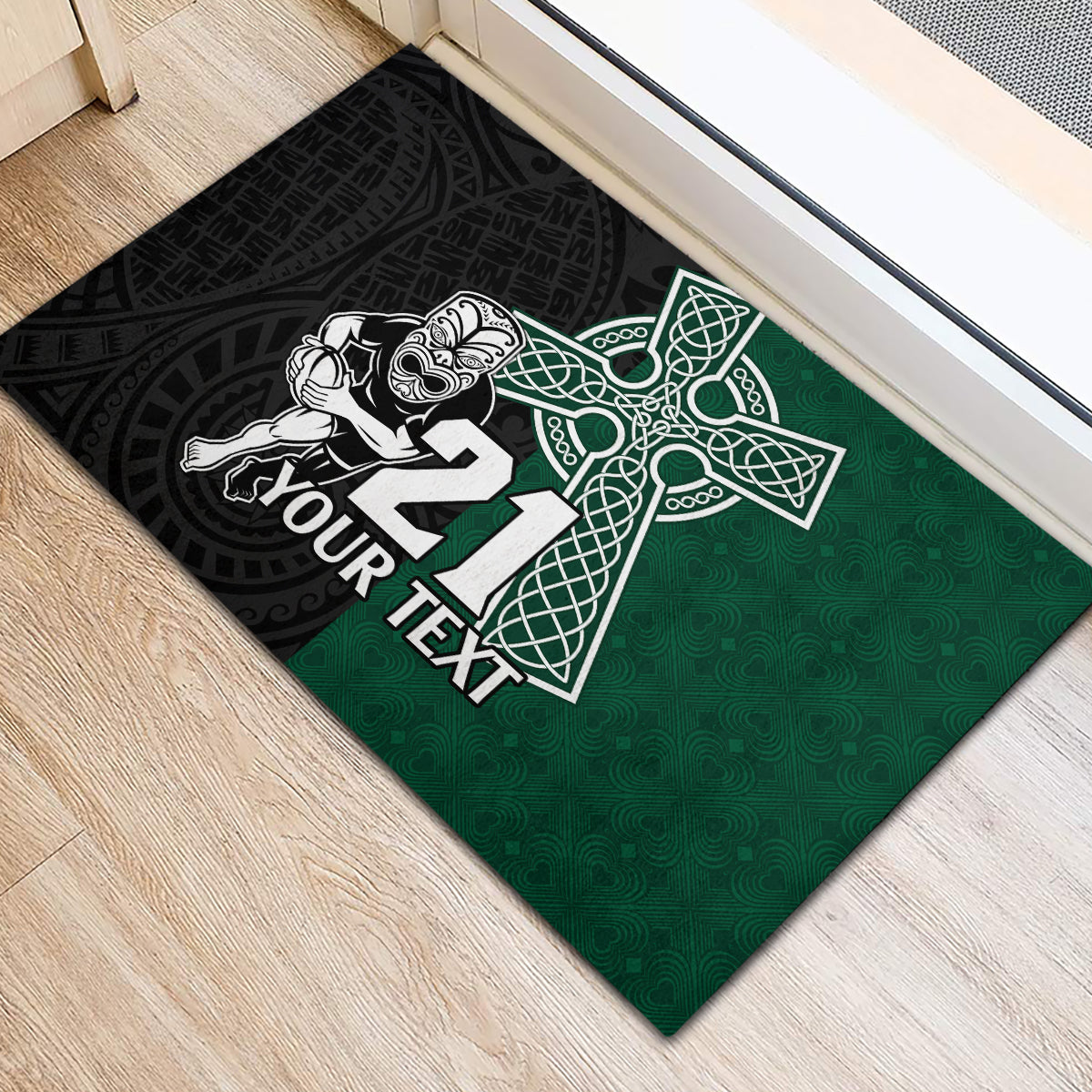 custom-new-zealand-ireland-rugby-rubber-doormat-warrior-black-fern-and-shamrocks-world-cup-2023