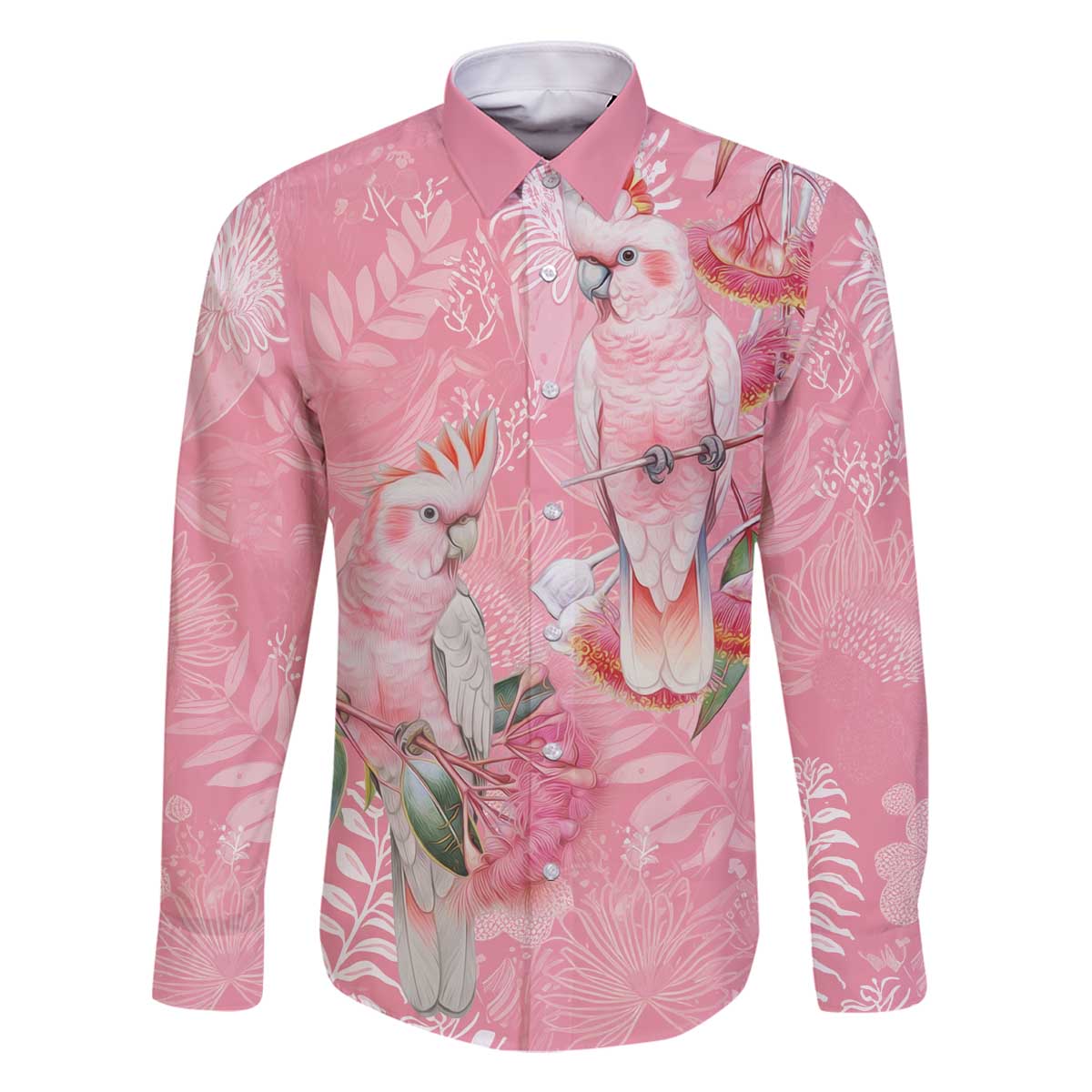 Personalised Galah Cockatoo Eucalyptus Flowers Family Matching Off The Shoulder Long Sleeve Dress and Hawaiian Shirt Australian Breast Cancer Spirit - Vibe Hoodie