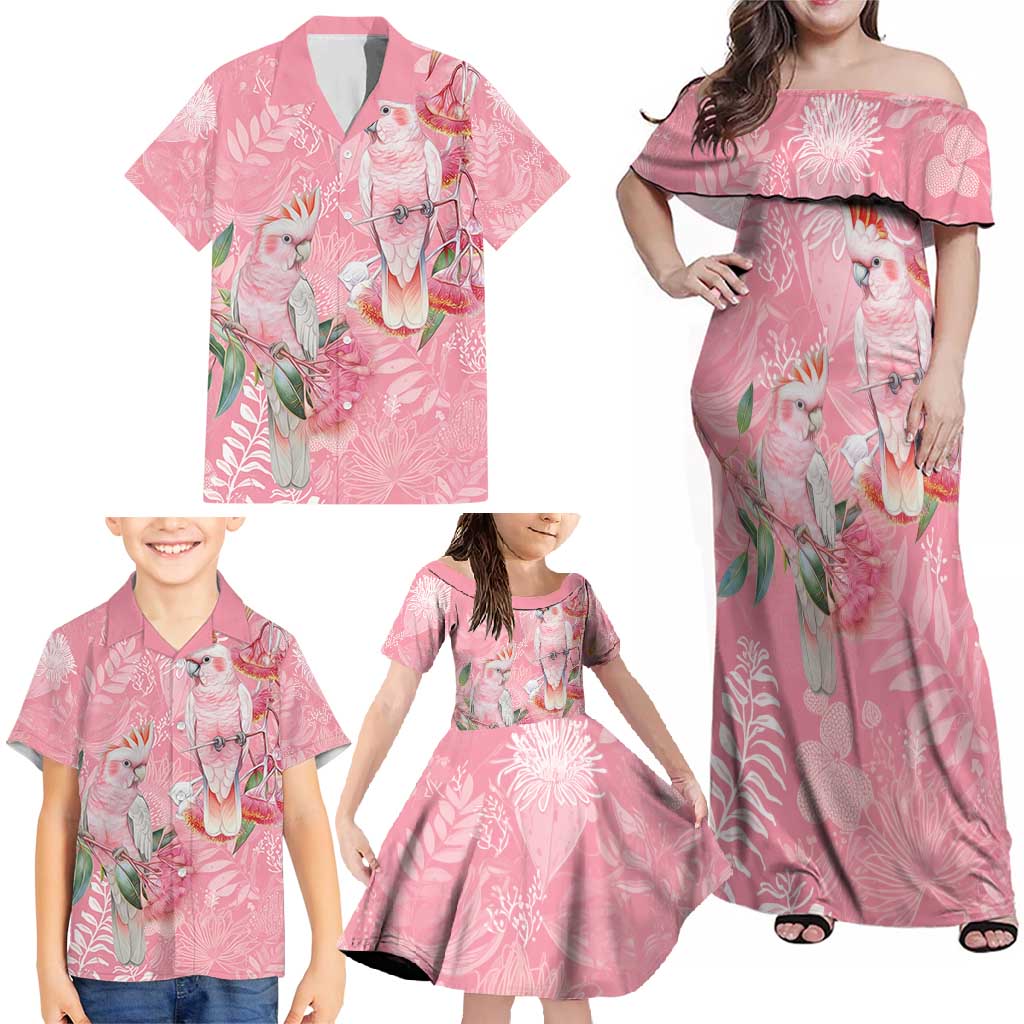 Personalised Galah Cockatoo Eucalyptus Flowers Family Matching Off Shoulder Maxi Dress and Hawaiian Shirt Australian Breast Cancer Spirit - Vibe Hoodie