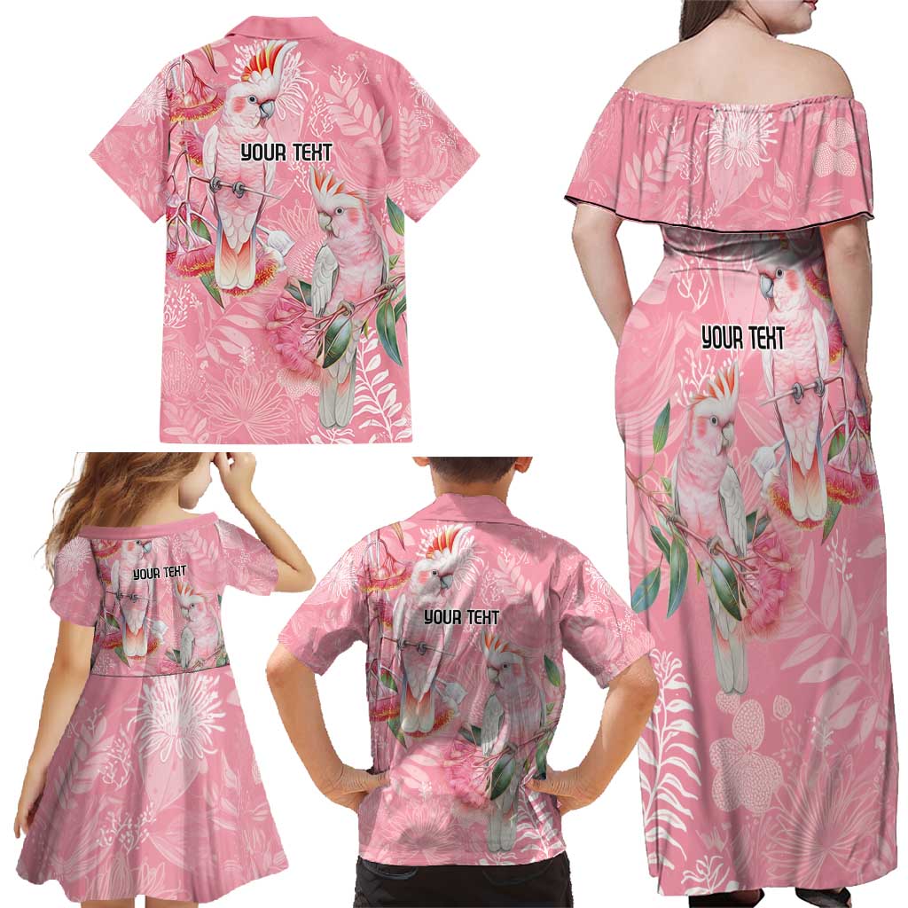 Personalised Galah Cockatoo Eucalyptus Flowers Family Matching Off Shoulder Maxi Dress and Hawaiian Shirt Australian Breast Cancer Spirit - Vibe Hoodie