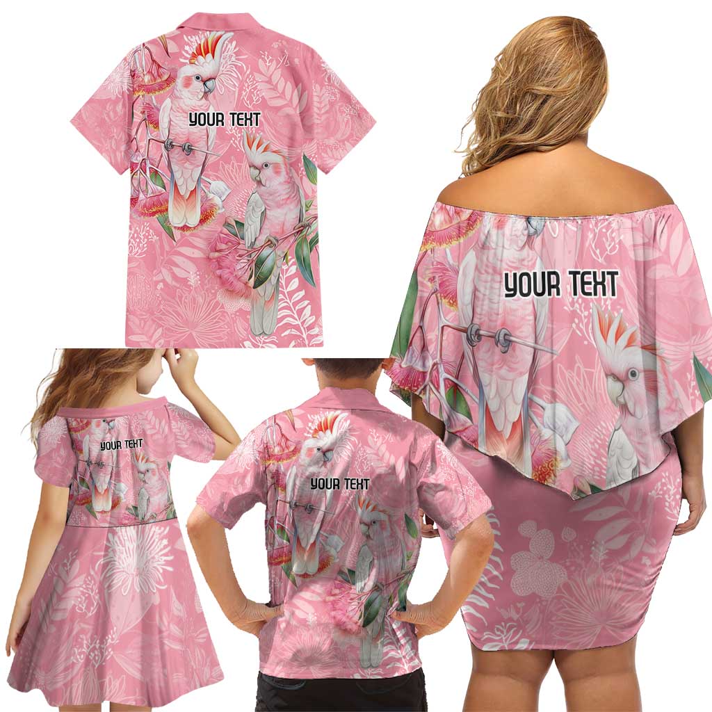 Personalised Galah Cockatoo Eucalyptus Flowers Family Matching Off Shoulder Short Dress and Hawaiian Shirt Australian Breast Cancer Spirit - Vibe Hoodie