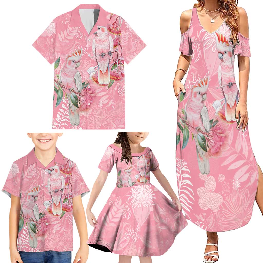 Personalised Galah Cockatoo Eucalyptus Flowers Family Matching Summer Maxi Dress and Hawaiian Shirt Australian Breast Cancer Spirit - Vibe Hoodie