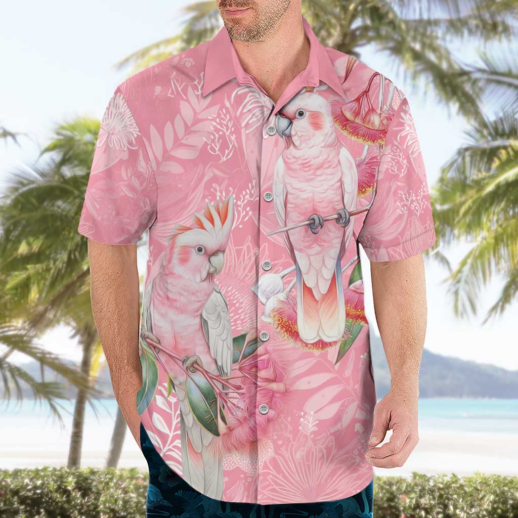 Personalised Galah Cockatoo Eucalyptus Flowers Hawaiian Shirt Australian Breast Cancer Spirit - Vibe Hoodie