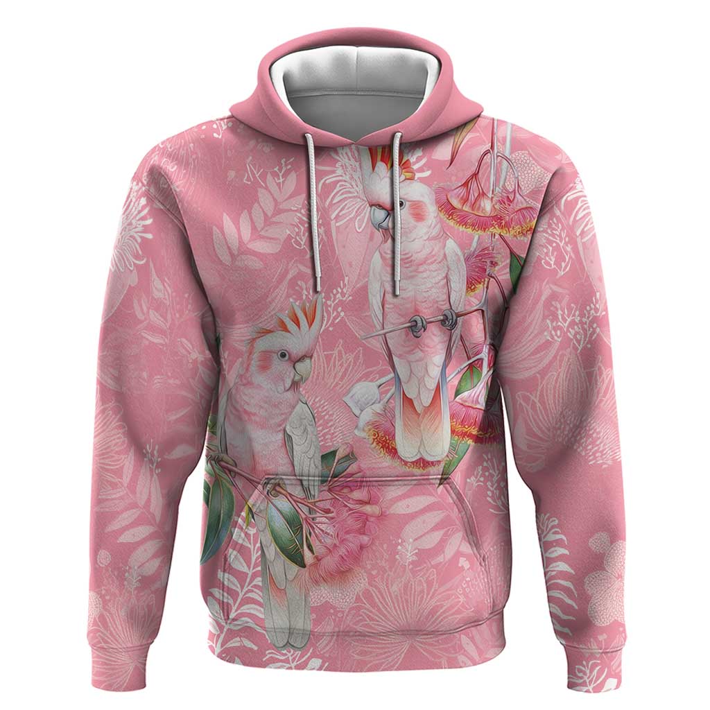 Personalised Galah Cockatoo Eucalyptus Flowers Hoodie Australian Breast Cancer Spirit - Vibe Hoodie