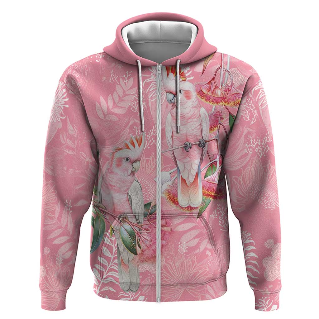 Personalised Galah Cockatoo Eucalyptus Flowers Hoodie Australian Breast Cancer Spirit - Vibe Hoodie