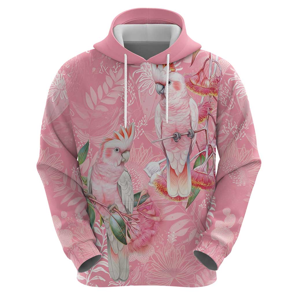 Personalised Galah Cockatoo Eucalyptus Flowers Hoodie Australian Breast Cancer Spirit - Vibe Hoodie