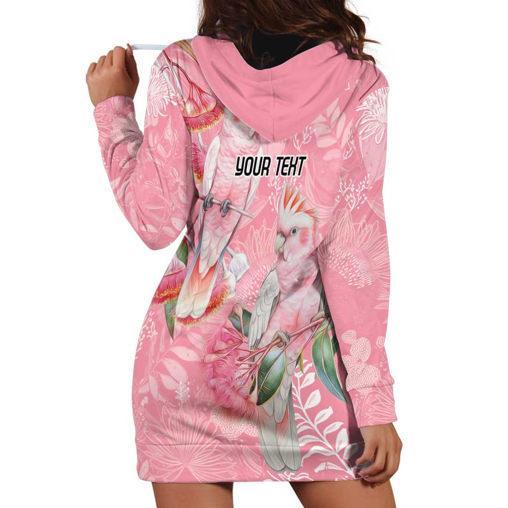 Personalised Galah Cockatoo Eucalyptus Flowers Hoodie Dress Australian Breast Cancer Spirit - Vibe Hoodie