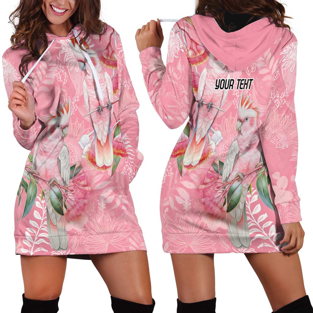 Personalised Galah Cockatoo Eucalyptus Flowers Hoodie Dress Australian Breast Cancer Spirit - Vibe Hoodie