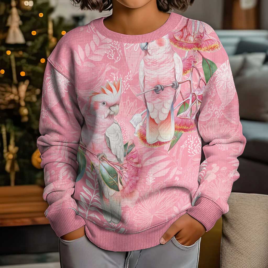 Personalised Galah Cockatoo Eucalyptus Flowers Kid Ugly Christmas Sweater Australian Breast Cancer Spirit - Vibe Hoodie