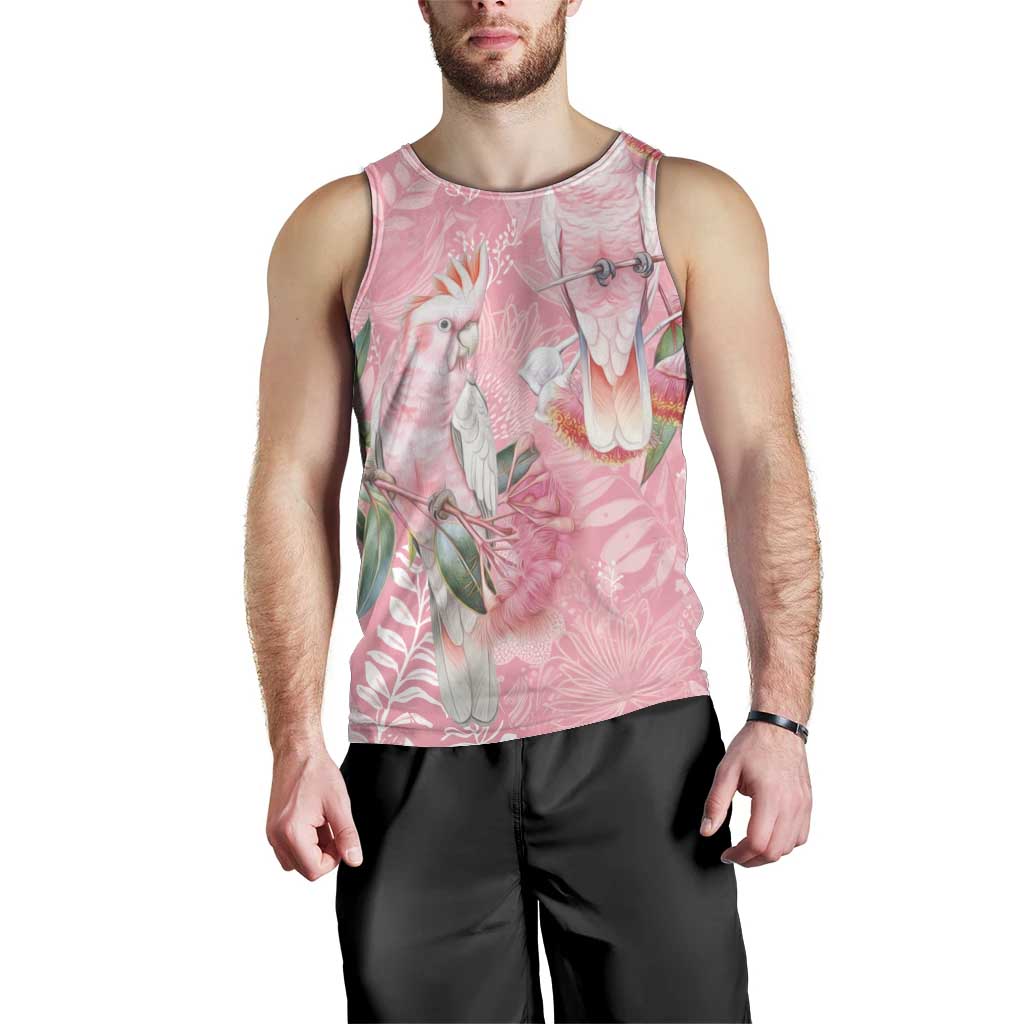Personalised Galah Cockatoo Eucalyptus Flowers Men Tank Top Australian Breast Cancer Spirit - Vibe Hoodie