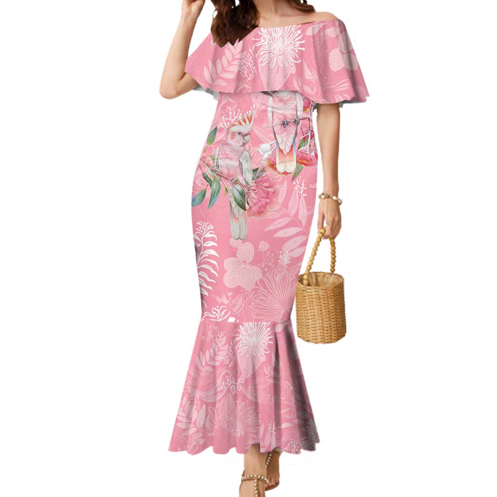 Personalised Galah Cockatoo Eucalyptus Flowers Mermaid Dress Australian Breast Cancer Spirit - Vibe Hoodie