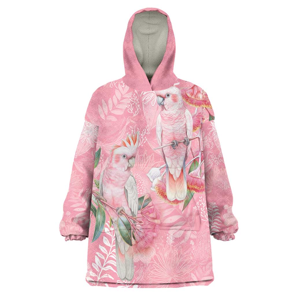 Personalised Galah Cockatoo Eucalyptus Flowers Wearable Blanket Hoodie Australian Breast Cancer Spirit - Vibe Hoodie
