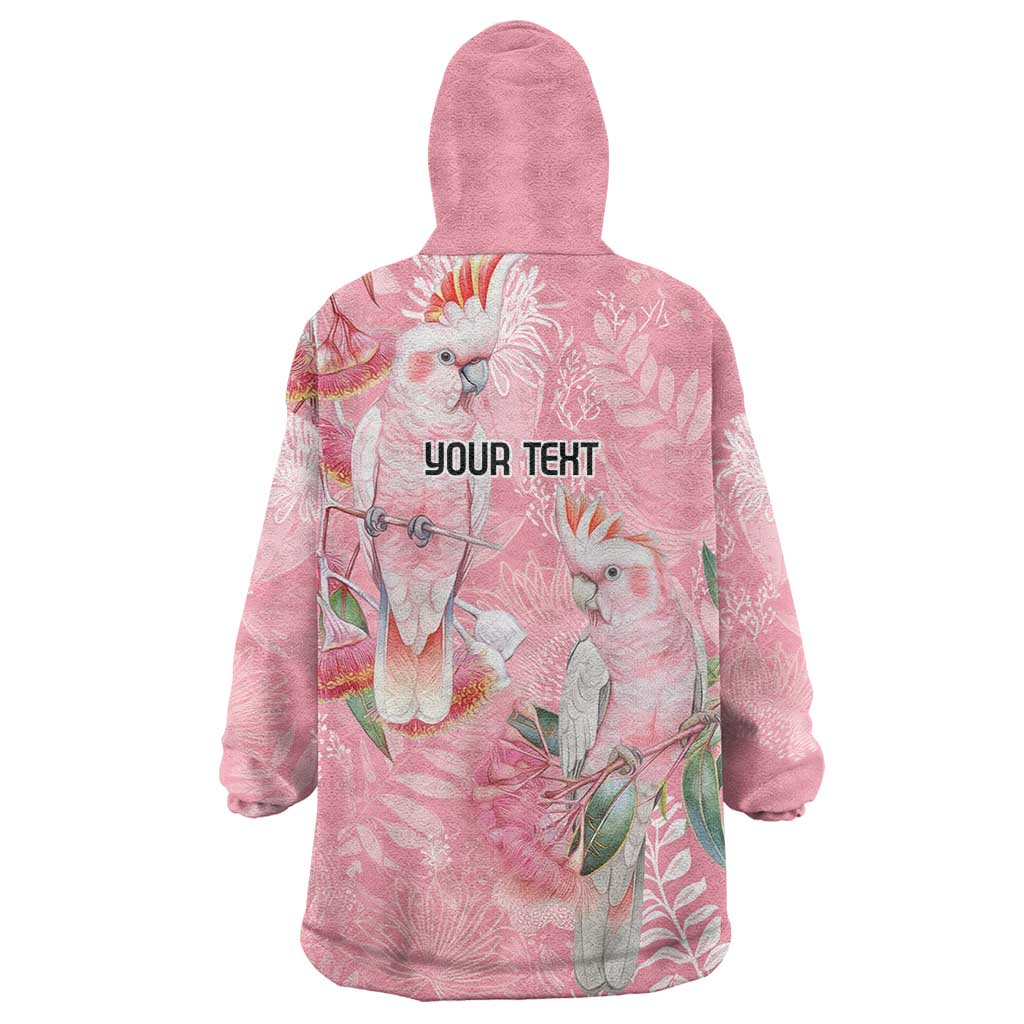 Personalised Galah Cockatoo Eucalyptus Flowers Wearable Blanket Hoodie Australian Breast Cancer Spirit - Vibe Hoodie