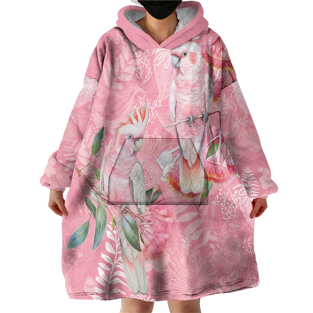 Personalised Galah Cockatoo Eucalyptus Flowers Wearable Blanket Hoodie Australian Breast Cancer Spirit - Vibe Hoodie