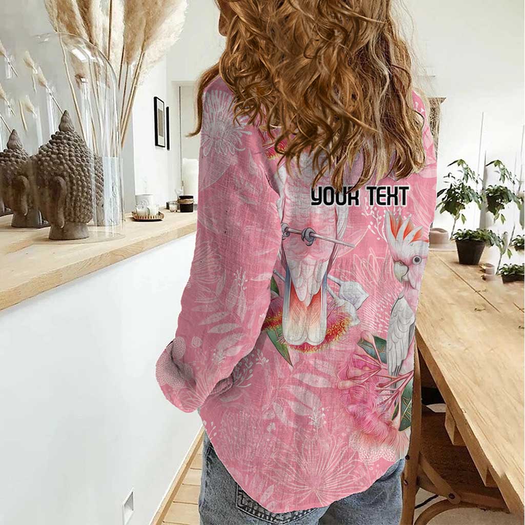 Personalised Galah Cockatoo Eucalyptus Flowers Women Casual Shirt Australian Breast Cancer Spirit - Vibe Hoodie