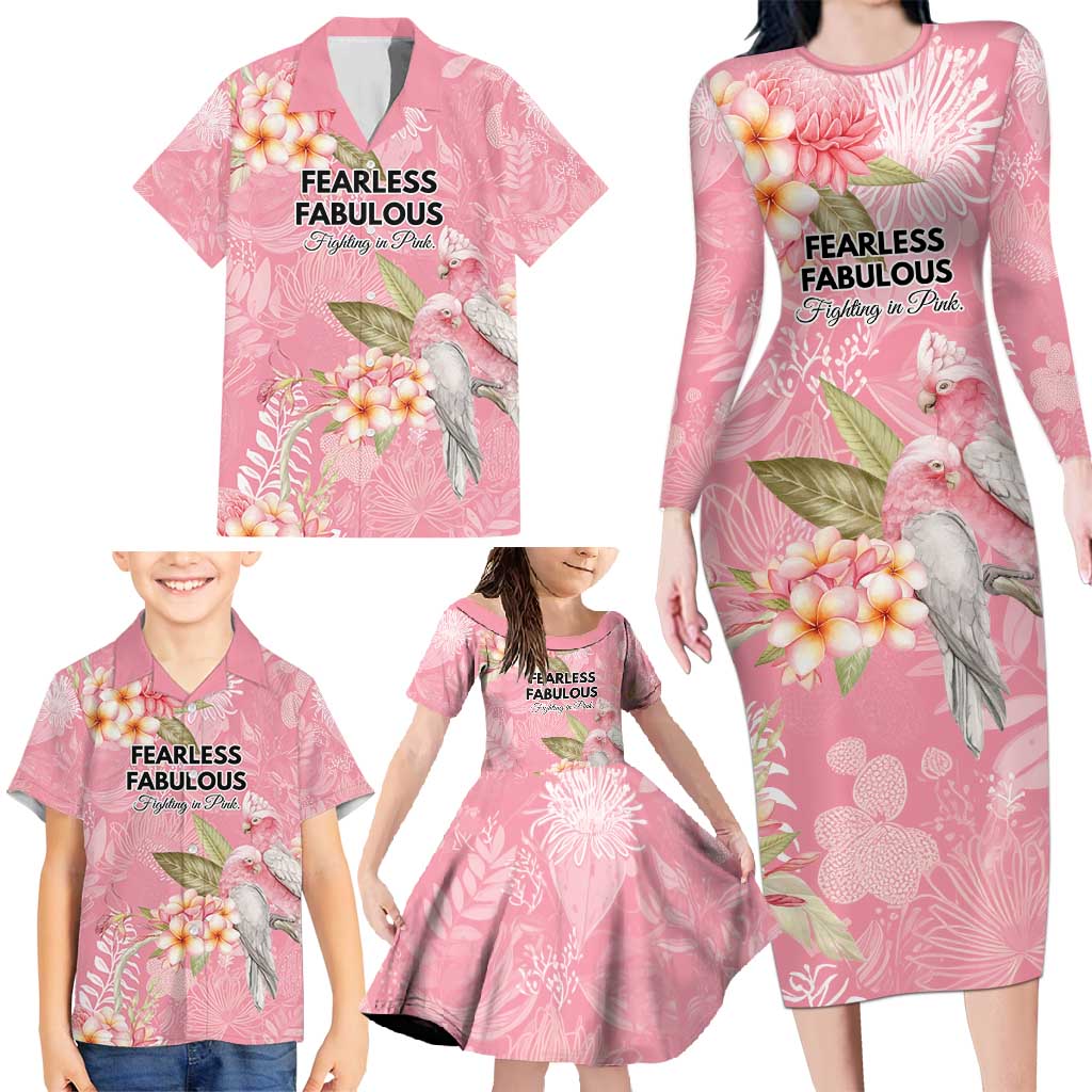 Personalised Galah Cockatoo Fighting in Pink Family Matching Long Sleeve Bodycon Dress and Hawaiian Shirt Australian Breast Cancer Spirit - Vibe Hoodie