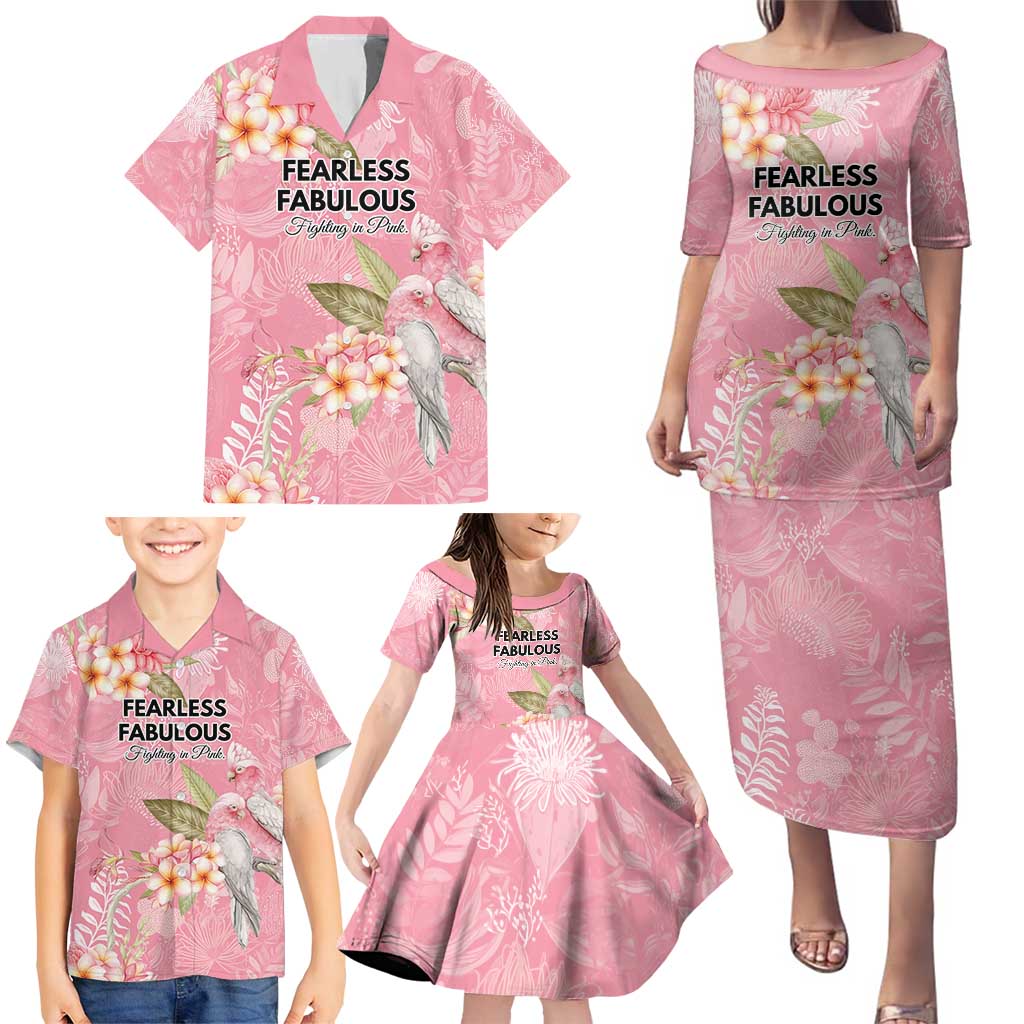 Personalised Galah Cockatoo Fighting in Pink Family Matching Puletasi and Hawaiian Shirt Australian Breast Cancer Spirit - Vibe Hoodie