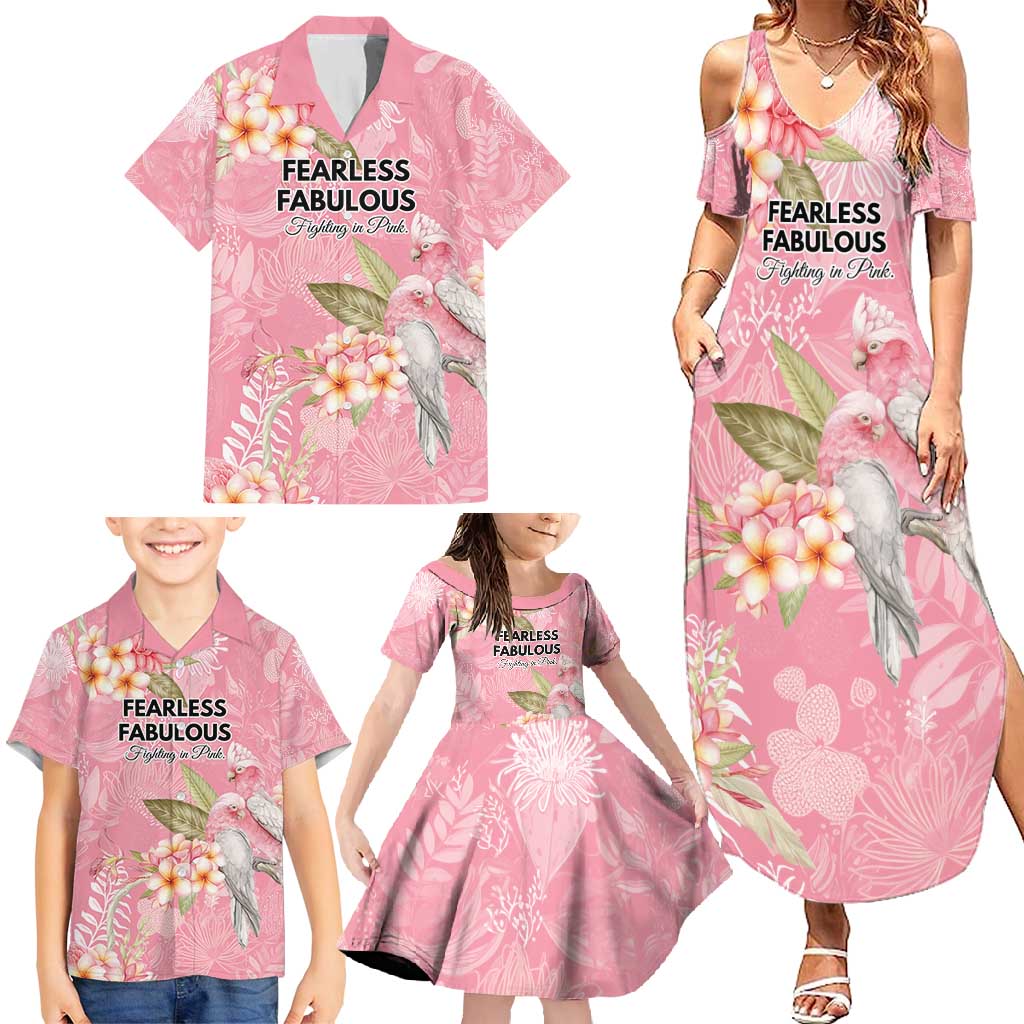Personalised Galah Cockatoo Fighting in Pink Family Matching Summer Maxi Dress and Hawaiian Shirt Australian Breast Cancer Spirit - Vibe Hoodie