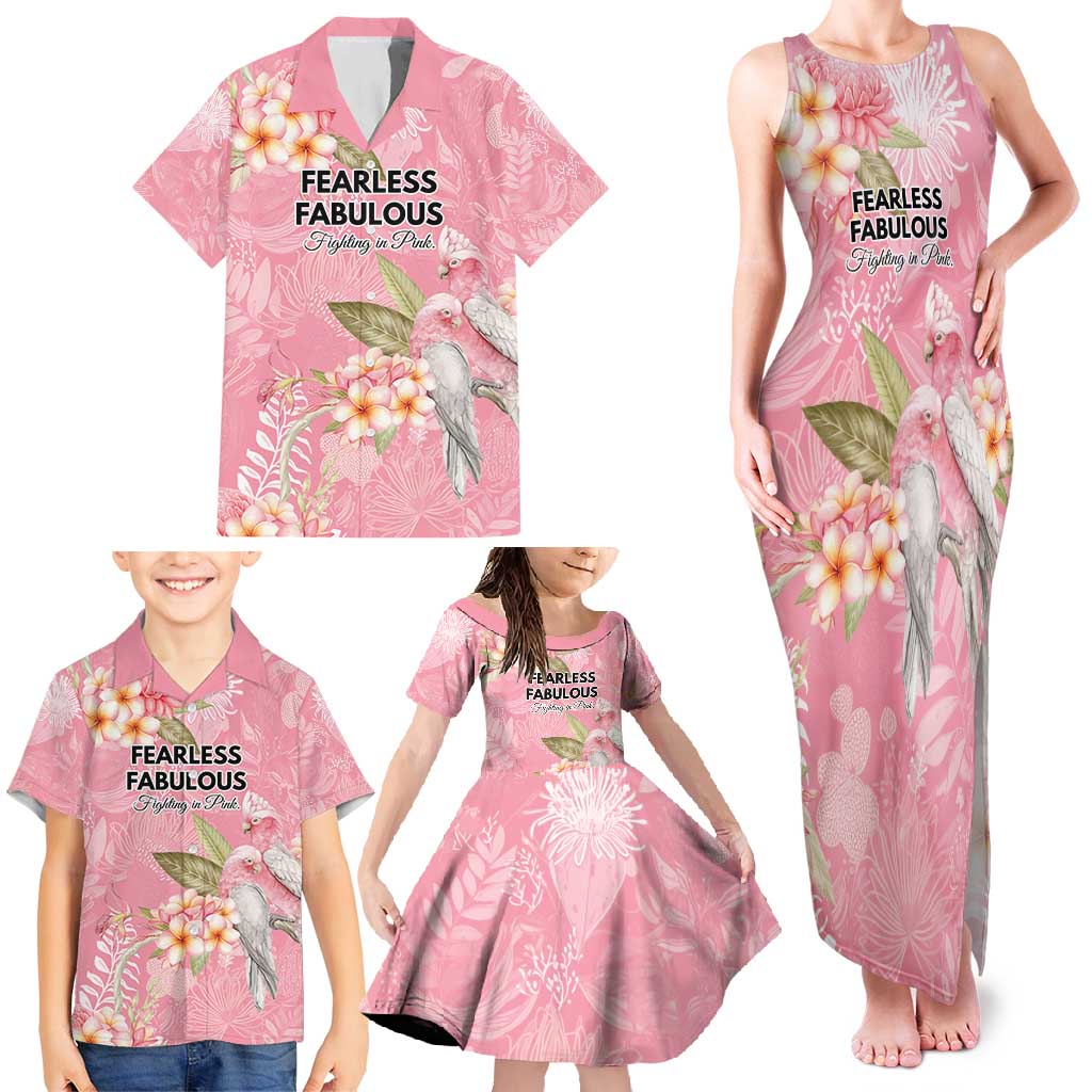 Personalised Galah Cockatoo Fighting in Pink Family Matching Tank Maxi Dress and Hawaiian Shirt Australian Breast Cancer Spirit - Vibe Hoodie